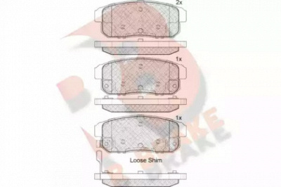 R BRAKE rb1667 -  Комплект тормозных колодок, дисковый тормоз